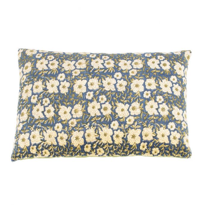 Kussen floral smaragd