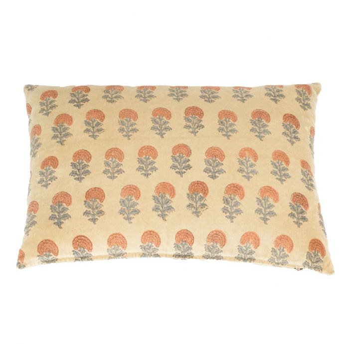 Kussen floral beige