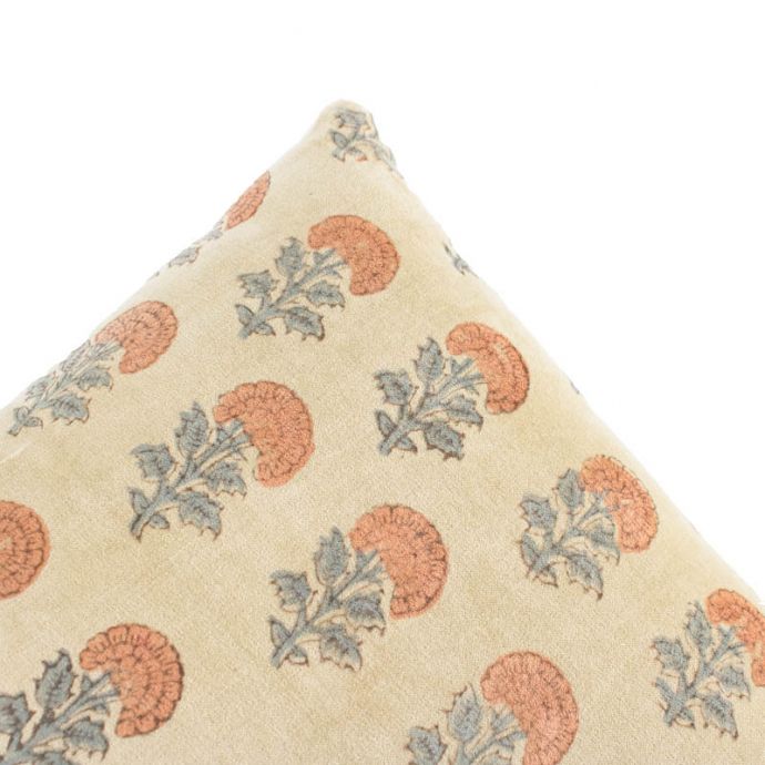 Kussen floral beige