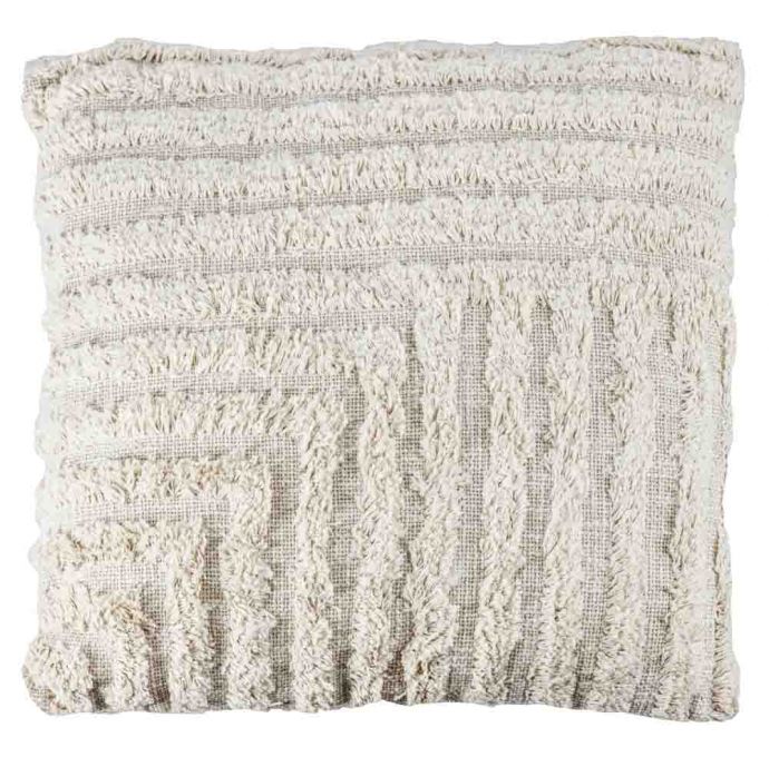 Sierkussen Fluffy stripes beige