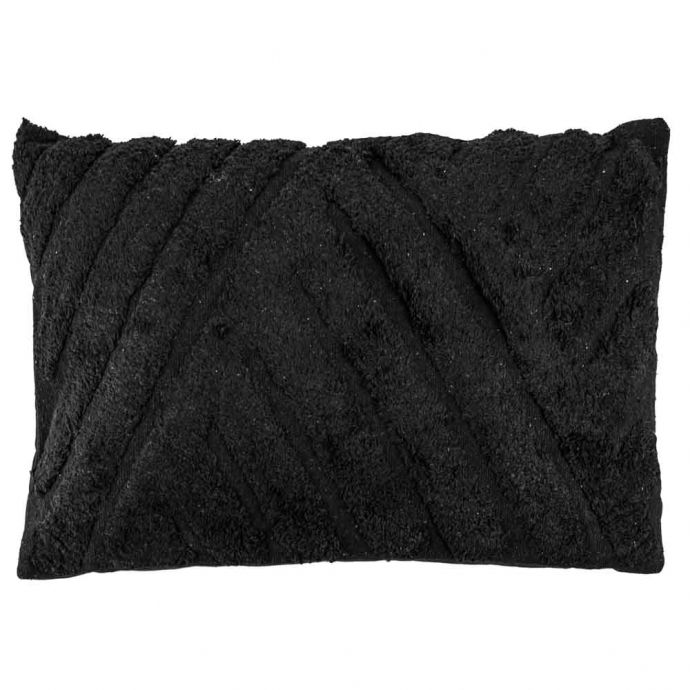 Sierkussen Fluffy stripes black rechthoek