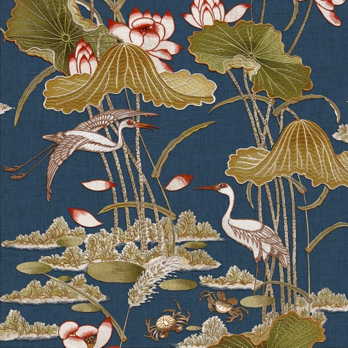 Patroon behang Tapestry - Lotus Pond