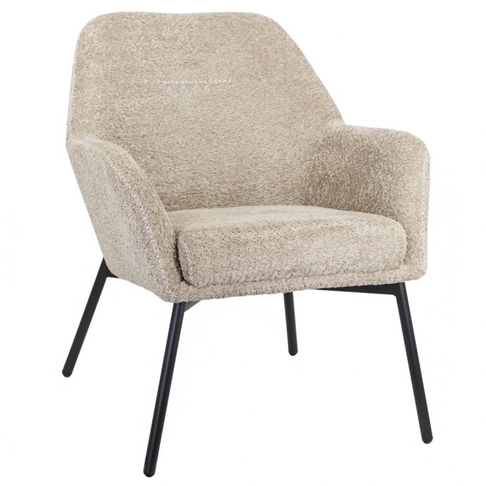 Fauteuil Ruby in stof teddy sand