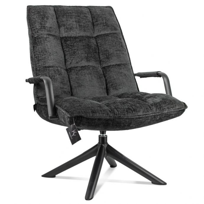 Draaifauteuil Hidde met armleuning antraciet