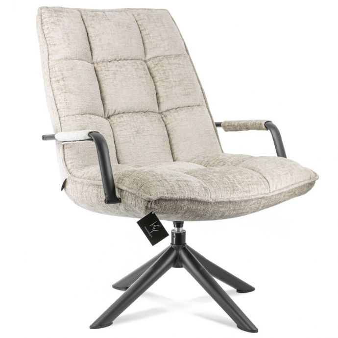 Draaifauteuil Hidde met armleuning zand