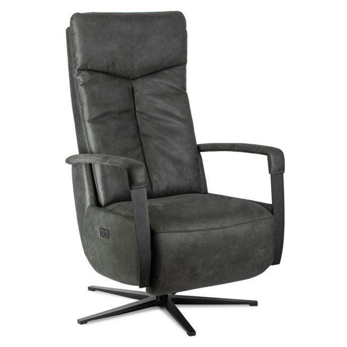 Relaxfauteuil Yara microleder antraciet  - uit voorraad leverbaar!