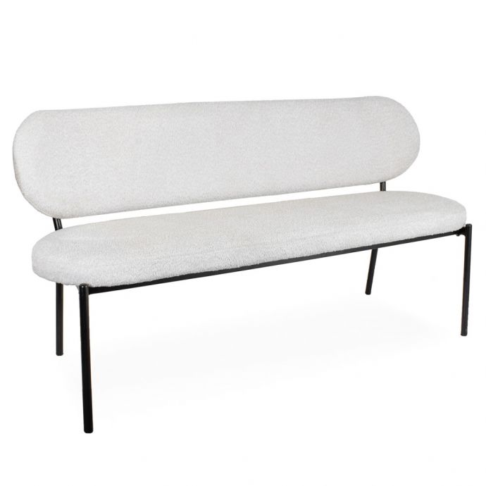 Eetkamerbank Malou bouclé white