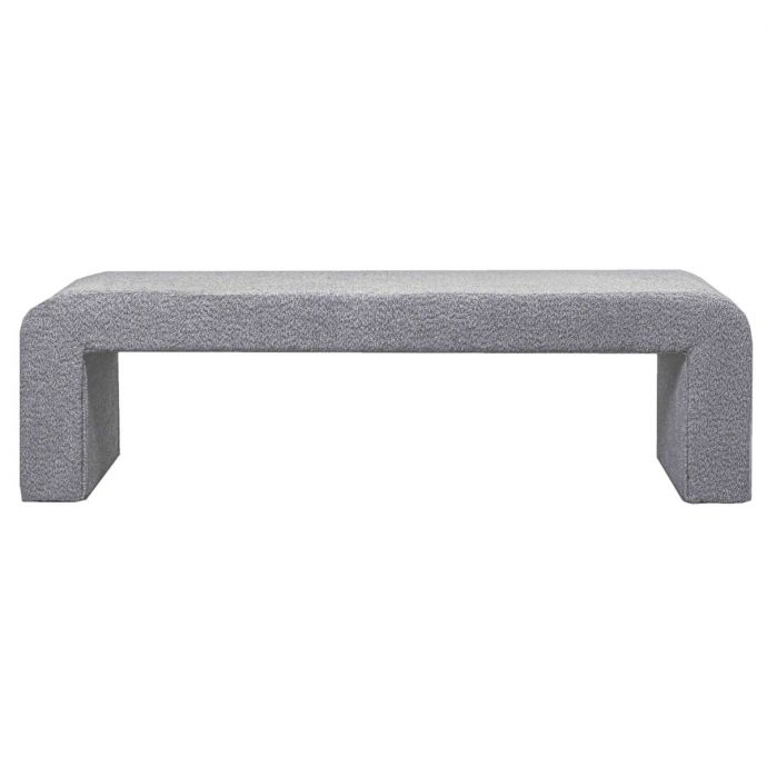Bankje Ivy in bouclé grijs