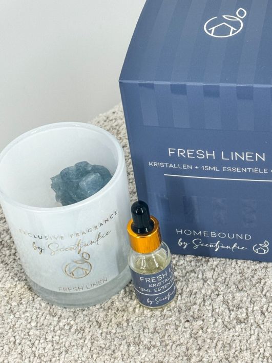 Geur kristal met 15ml essentiële olie 'Fresh linen'