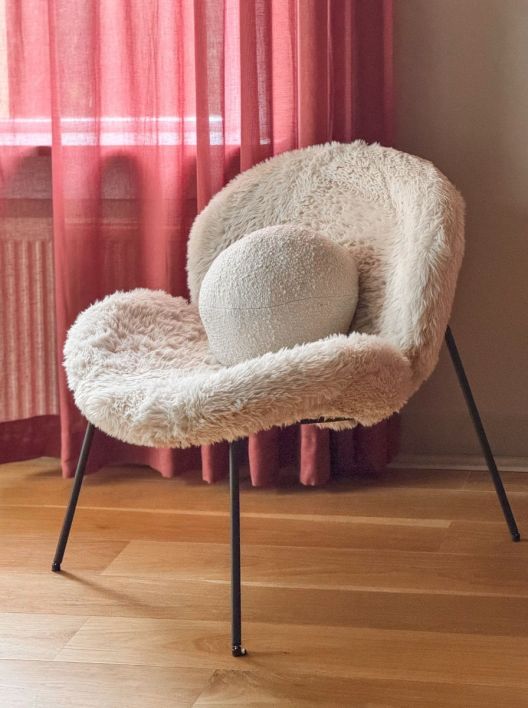 Fauteuil Lotta pluche beige