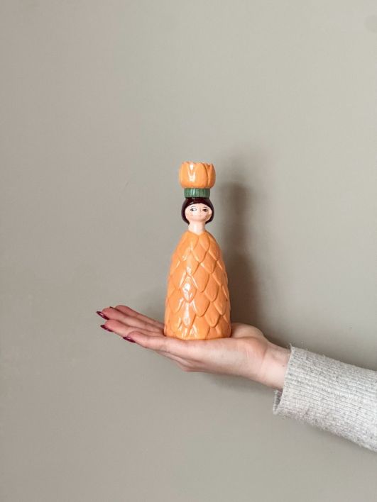 Kaarsenstandaard vrouw bloem