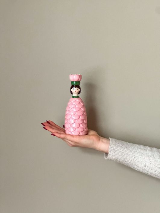 Kaarsenstandaard vrouw bloem