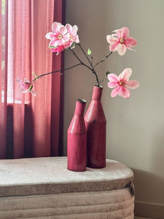 Metalen vaas Contemp roze
