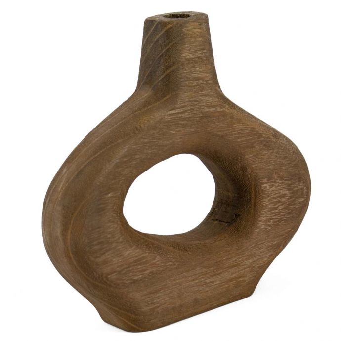 Houten donut vaas walnut 