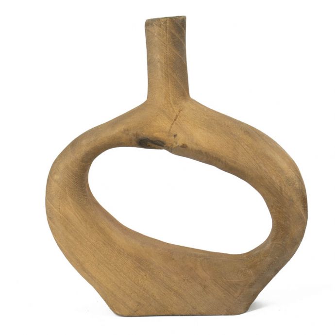 Houten donut vaas walnut 