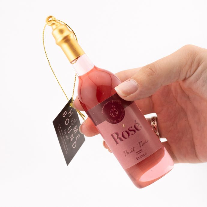 Kerstbal fles rosé