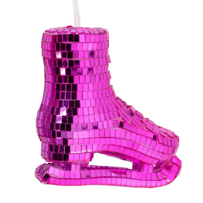 Kersthanger Disco Schaats fuchsia