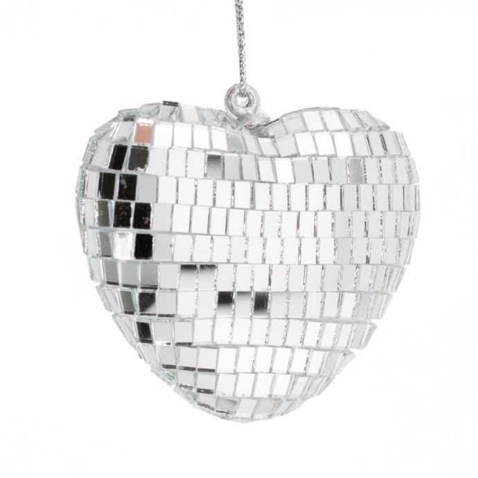 Kersthanger Disco Hart zilver