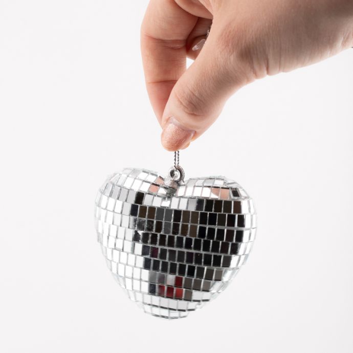 Kersthanger Disco Hart zilver