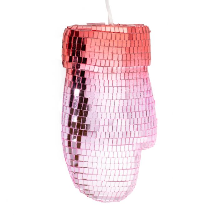 Kersthanger Disco Want roze/rood