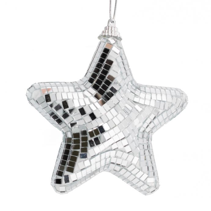 Kersthanger Disco Ster zilver