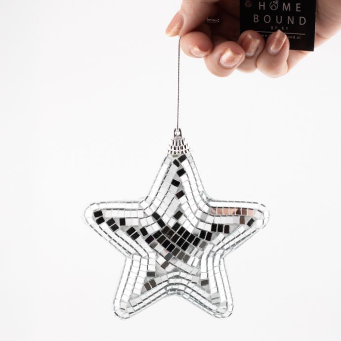 Kersthanger Disco Ster zilver