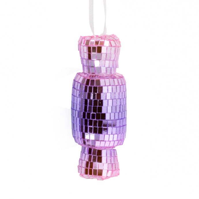 Kersthanger Disco Snoep roze/paars
