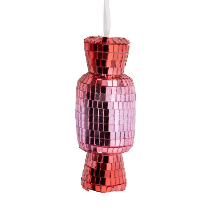 Kersthanger Disco Snoep roze/rood