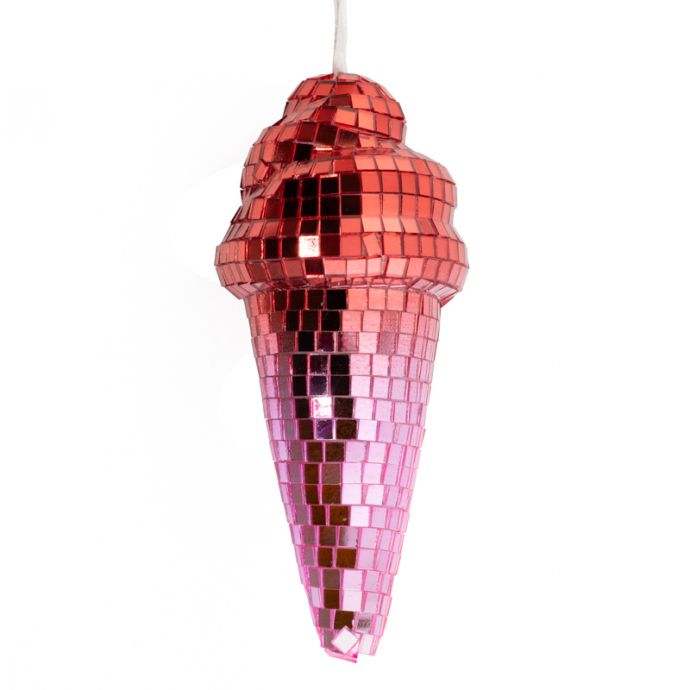 Kersthanger Disco Ijs roze/rood