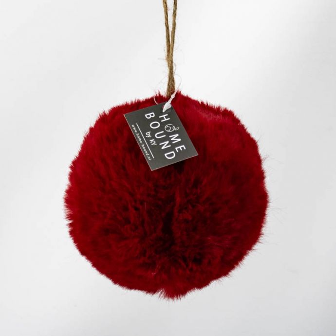 Hanger Fluffy bal rood