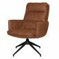 Draaifauteuil Bone met armleuning cowboy