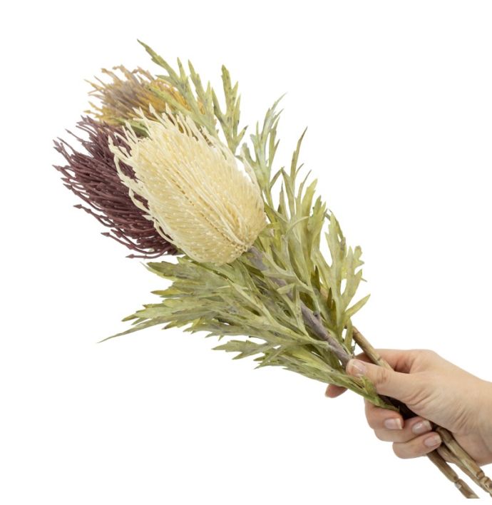 Kunstbloem banksia 69cm creme