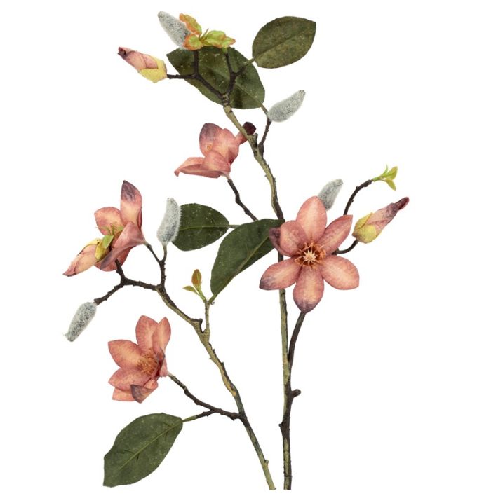 Kunsttak magnolia 86cm roze