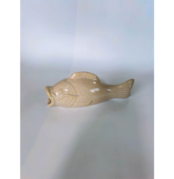 Wanddecoratie vaas vis Brizo S beige