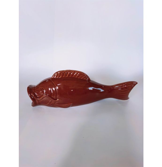 Wanddecoratie vaas vis Brizo L burgundy