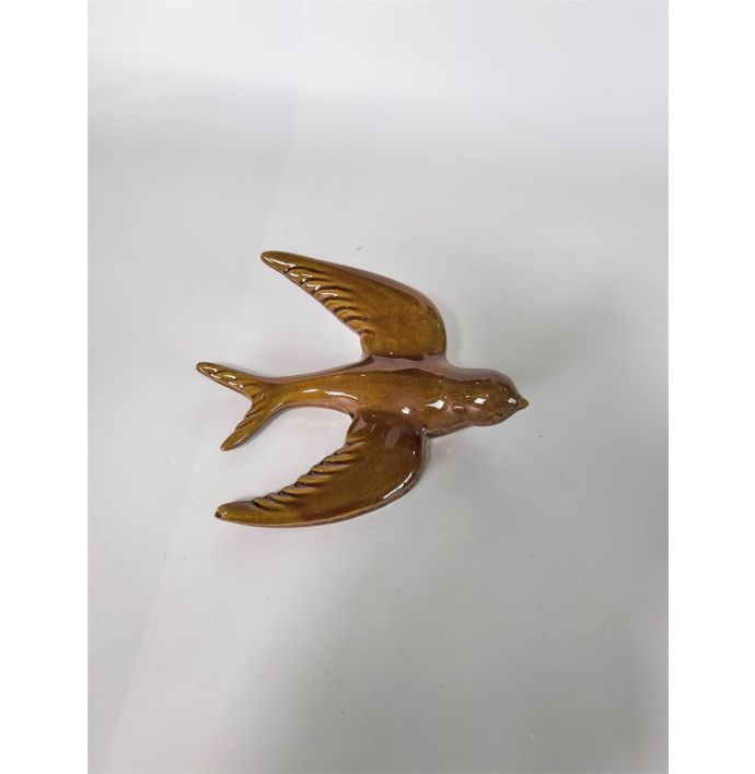 Wanddecoratie vogel Vela bruin