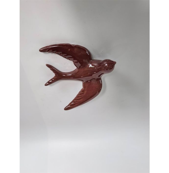 Wanddecoratie vogel Vela burgundy