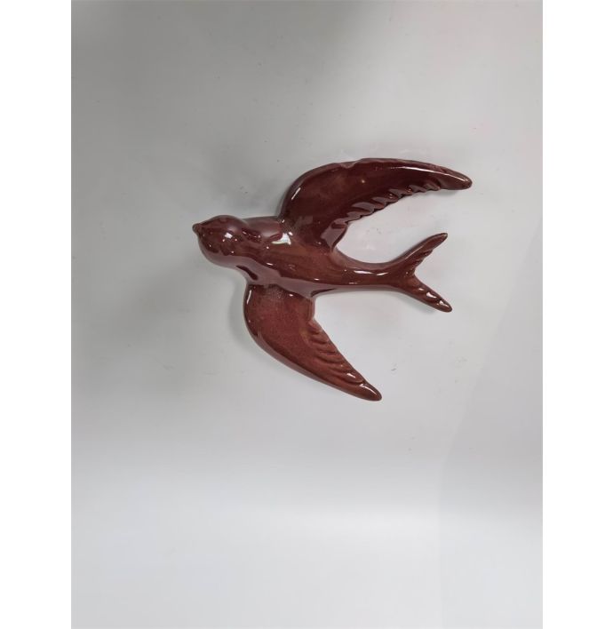 Wanddecoratie vogel Bela burgundy