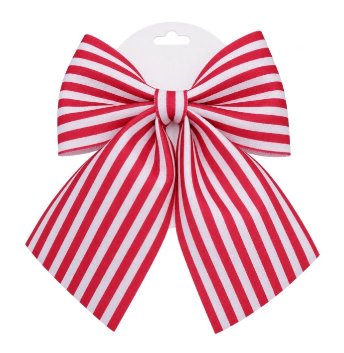 Stoffen strik Liva 19cm rood/wit gestreept