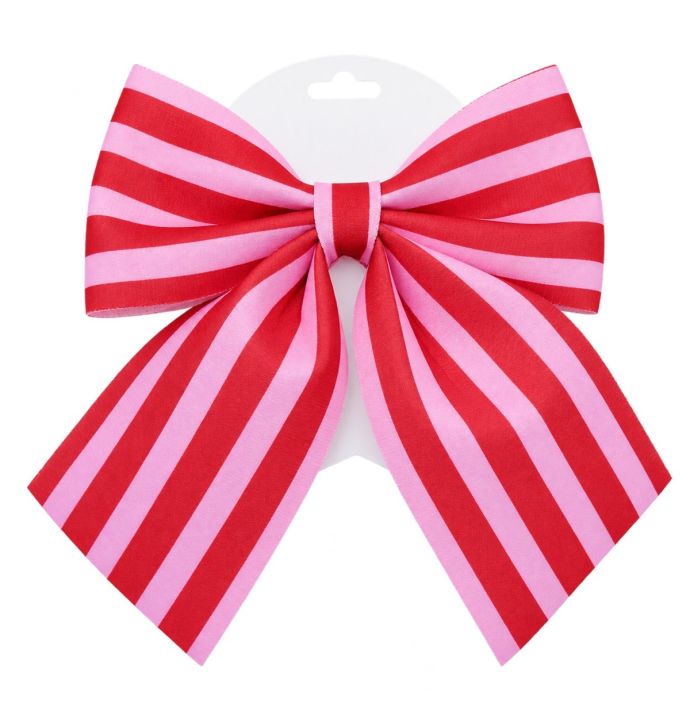 Stoffen strik Liva 19cm roze/rood gestreept