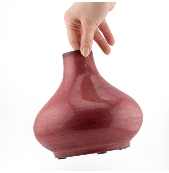 Metalen vaas spheric roze
