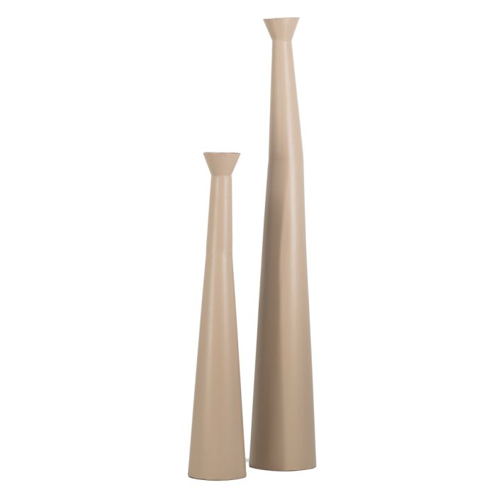 Metalen lange vaas sand texture