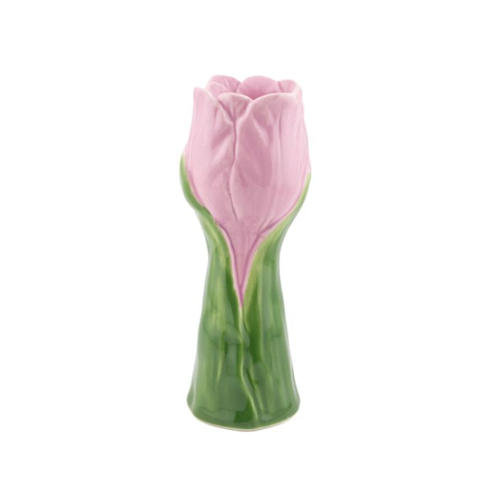 Aardewerk kaarsenstandaard tulip