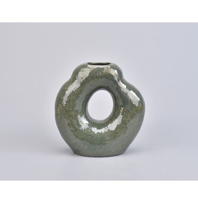 Aardewerk vaas Aperture Jade