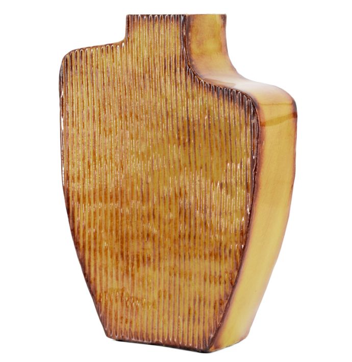 Metalen vaas solid mustard