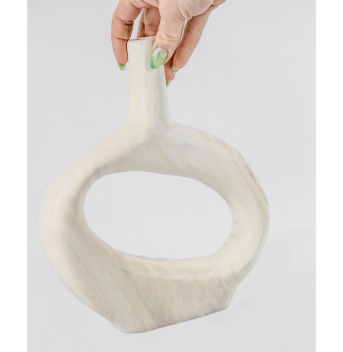 Houten donut vaas