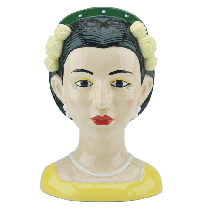 Vaas gekleurd vrouw lotus