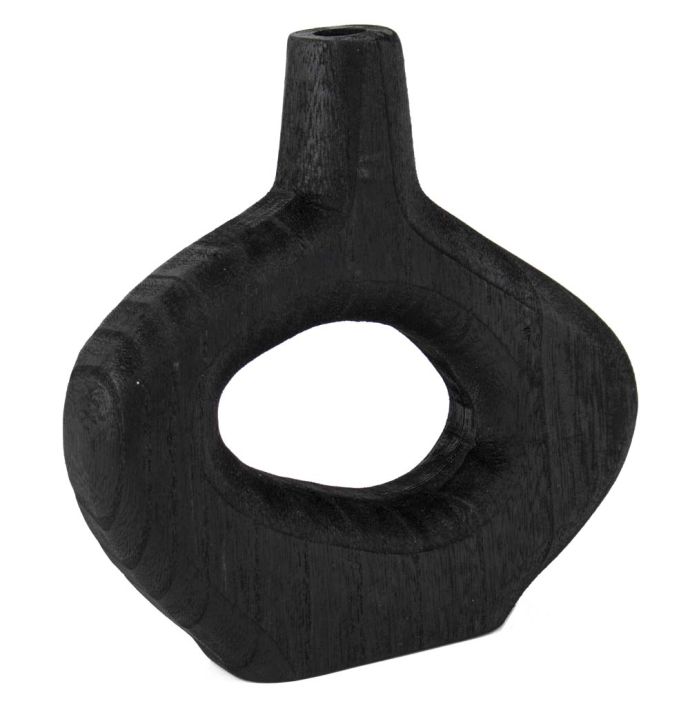 Houten donut vaas