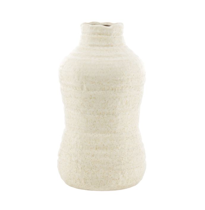 Aardewerk vaas Curve beige