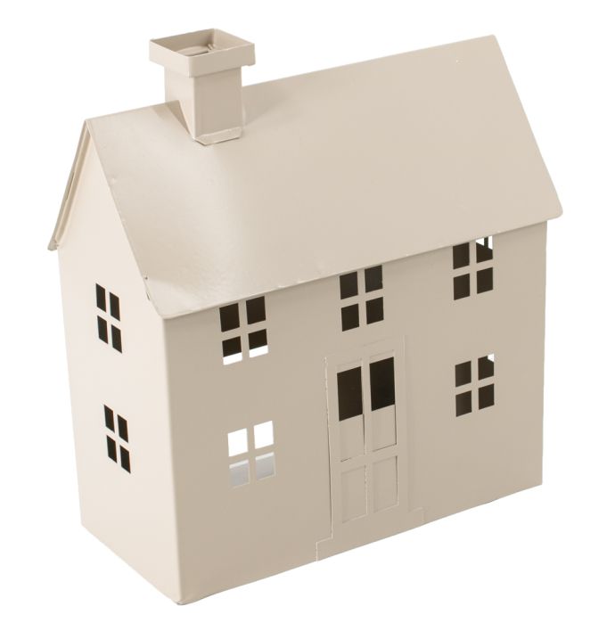 Metalen windlicht huis sand